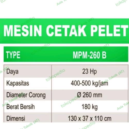 Mesin Cetak Pelet Pakan Ternak 500 kg / Jam Mahkota Original