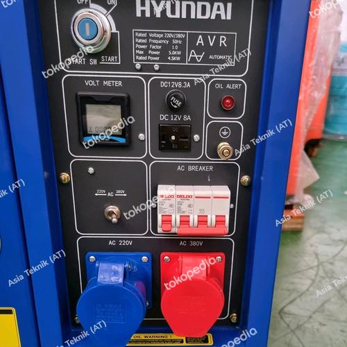 Genset silent diesel 5000 watt 3 phase Hyundai HDI6500 Original Dual Voltage