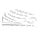 Penggaris Pola Badan Lengan Leher Pinggul Celana Bahan Akrilik / Pattern Ruler French Curve (FCS)