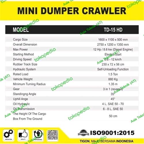Mini Dumper Crawl Tigon 1.5 Ton