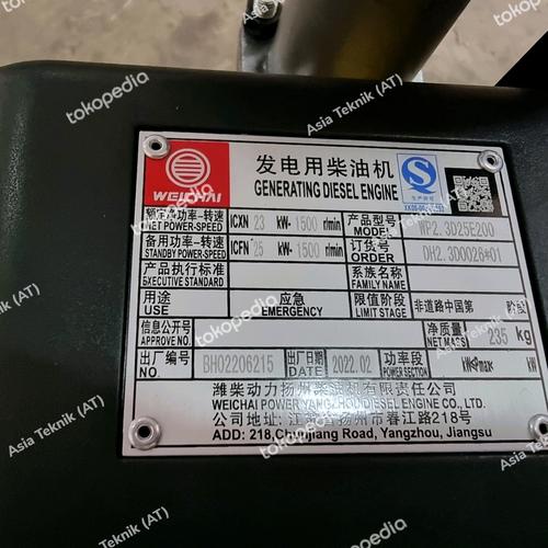 genset diesel 25 kva Original Weichai 100%