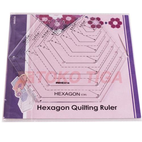 Quilting Ruler / Penggaris Patchwork - Model Persegi 6/Hexagon-MHEX14