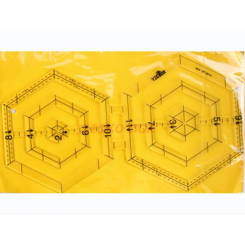 Quilting Ruler / Penggaris Patchwork - Model Persegi 6/Hexagon-NT-6010