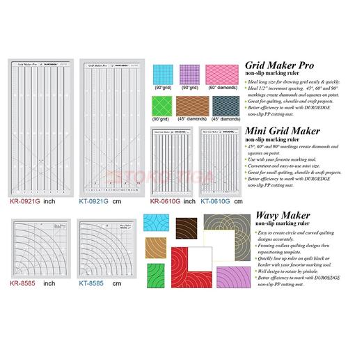 Quilting Ruler / Penggaris Pola Patchwork - Model Gelombang - KT-8585