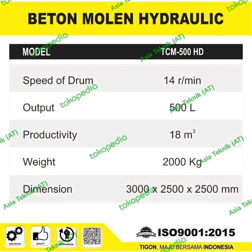 Molen 500 Liter hydraulic Tigon heavy duty