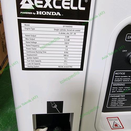 Genset super silent honda 5000 watt Excell SF7000DXS