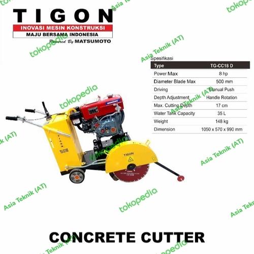 Mesin Potong Aspal Diesel Beton 18 Inch Tigon R175 / Concreter Cutter