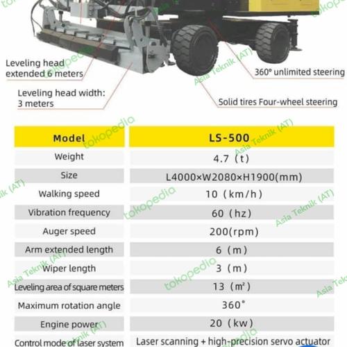 Laser screed..kebar screet 3 meter telescopic 6 meter yanmar engine