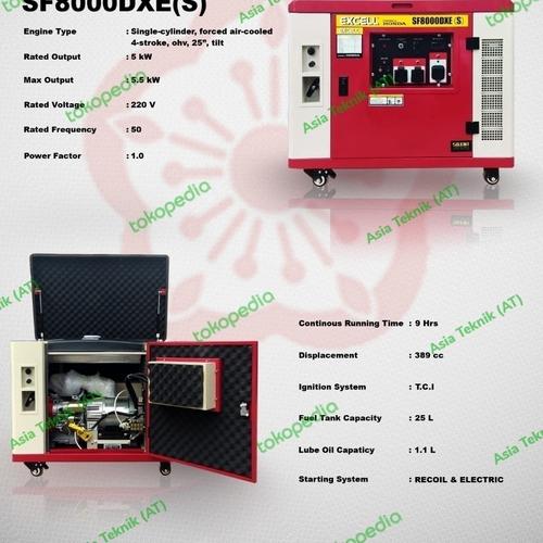 silent genset honda 5000 watt maks 5500 watt SF8000