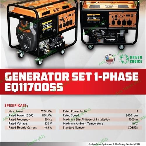 genset 10000 watt ProQuip EQ11700 SS.. Heavy Duty 12.5 kva generator