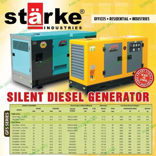 genset silent diesel 20 kva starke 1500 rpm Radiator