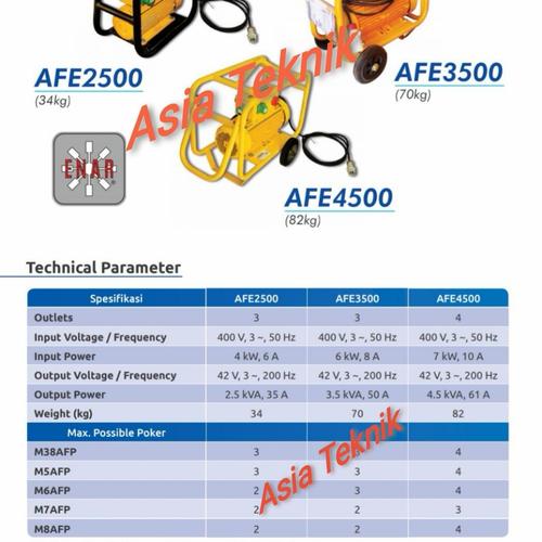 vibrator electric 3 phase Enar AFE4500 full electric 4 selang