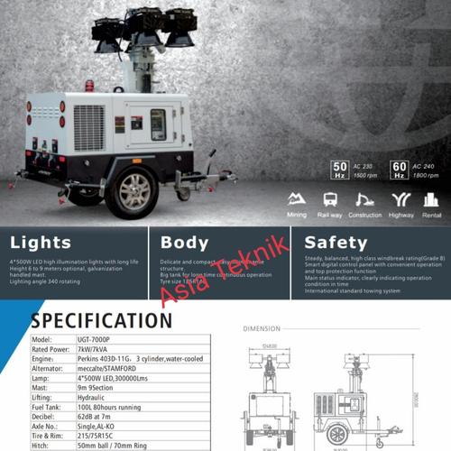 Tower light 9 meter Heavy duty Perkins lightning tower