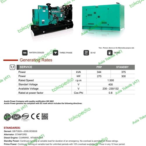 Genset silent cummins 350 kva
