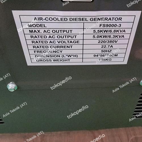 Genset silent 5000 watt 3 phase