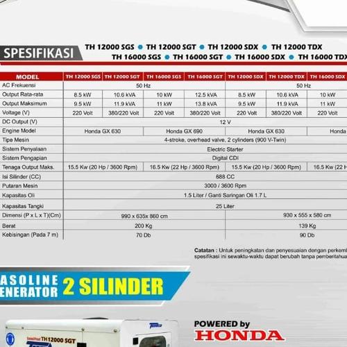 Genset open honda 10 kva tenka TH 12000