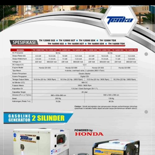 Genset silent honda 10000 watt tenka TH 12000 SGT