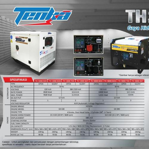 Genset silent honda 12000 Watt Tenka TH 16000 SGS