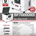 Genset silent Honda 5000 watt 7 kva Excell SF 7000 DXS