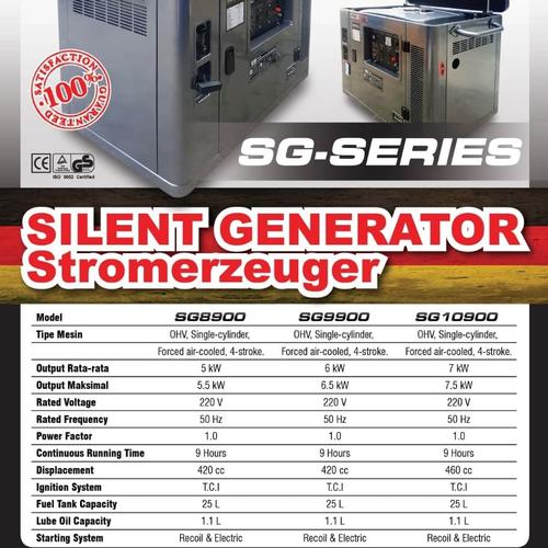 silent genset 10 kva 7500 watt gasoline Heavy industry