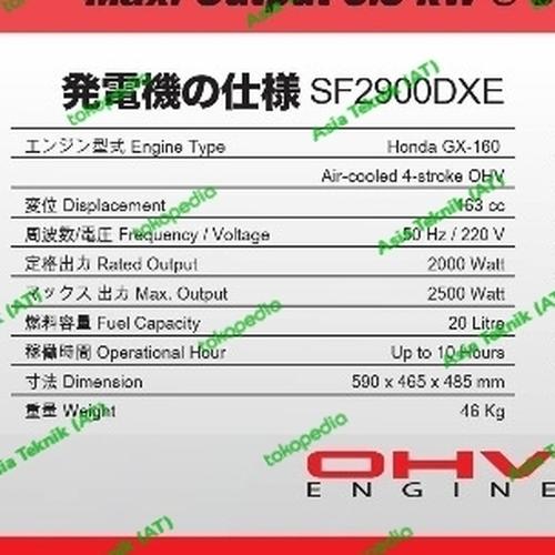 genset honda 2500 watt SF 2900 DXE