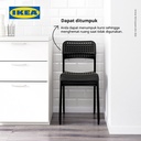 IKEA ADDE Kursi Hitam Minimalis dengan Sandaran Punggung