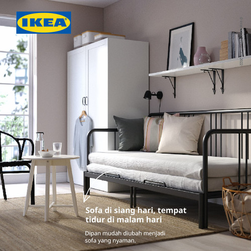 IKEA FYRESDAL Rangka Dipan 80x200 cm Hitam Bahan Baja