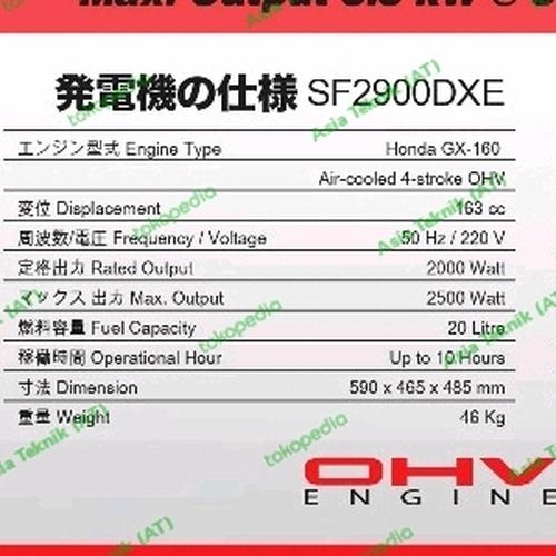 genset honda 2500 watt SF2900DXE