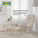 IKEA POANG Kursi Berlengan Veneer Kayu Untuk Santai Krem Muda