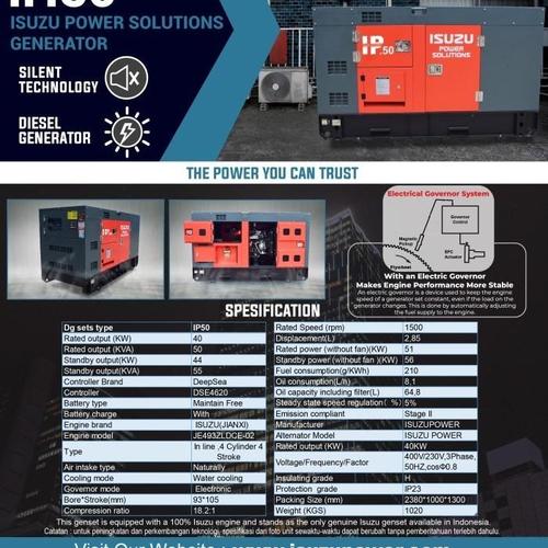 Genset 50 KVA Silent ISUZU IP 50 40000watt