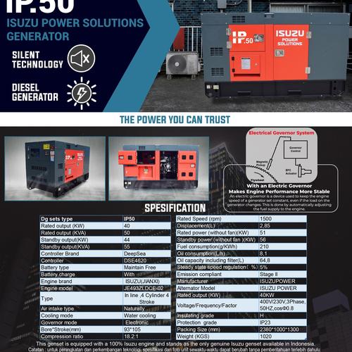 Genset Silent ISUZU IP 50 KVA