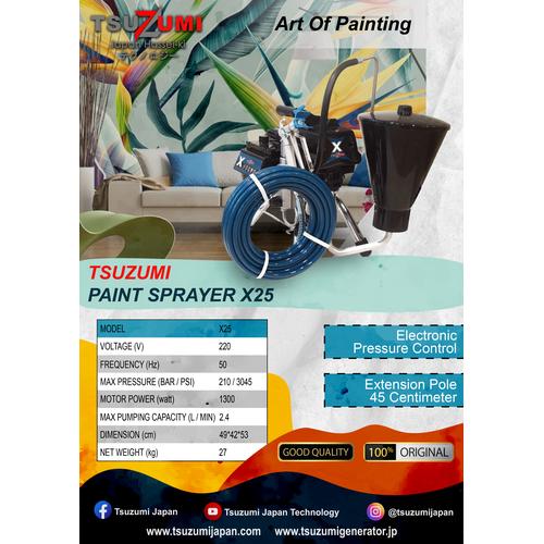 Airless X25 Mesin Cat Spray Tsuzumi + Hopper