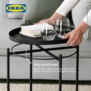IKEA GLADOM Meja Baki Multifungsi Hitam Bahan Baja 45x53 cm