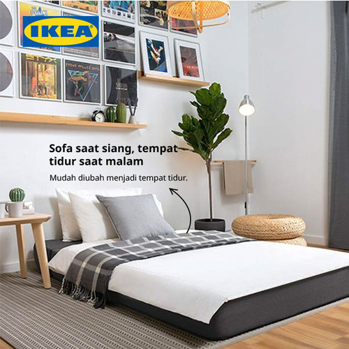 IKEA NYKIL Sofa bed Abu-Abu Tua 2 Dudukan