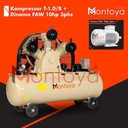 Compressor Udara 10 Pk 7,5 Kw + Dinamo 10 Hp 3 Phase Montoya U.S.A