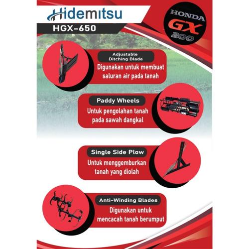 Mesin Cultivator Honda Hidemitsu HGX 650