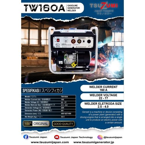 Welding Generator Gasoline Tsuzumi TW160A Genset Las Bensin 160 Ampere