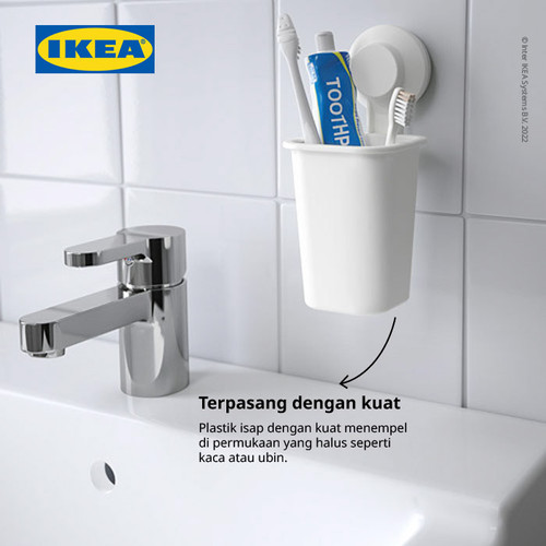 IKEA TISKEN Tempat Sikat Gigi Tempel Dinding