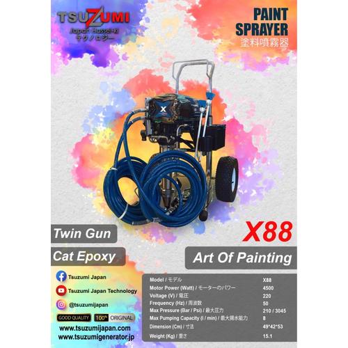 Electric Airless Paint Sprayer X88 Tsuzumi Alat cat tanpa kompresor