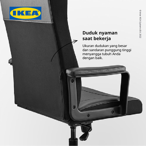 IKEA MILLBERGET Kursi Kerja Putar dengan Sandaran Tangan