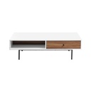 Informa Faye Meja Tamu Rectangle - Putih Walnut Coffee Table Meja Ruang Tamu Serbaguna Meja Sofa Furniture Rumah Aesthetic