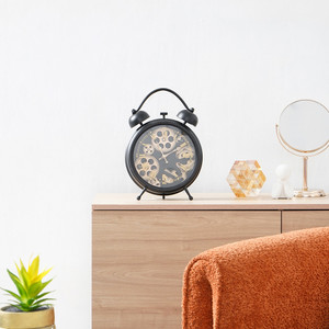 Informa Jam Meja Gear 113 - Hitam Desk Clock Jam Analog Aesthetic Dekorasi Meja Hiasan Rumah Tempat Komersial