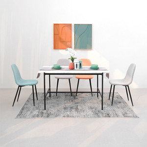 Informa Jordie Meja Makan - Abu-Abu Dining Table Dinner Table Meja Kursi Ruang Makan Aesthetic Furniture Dining Room