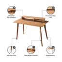 Informa Jazz Meja Kantor - Cokelat Oak Office Table Furnitur Kantor Meja Kerja Belajar Serbaguna