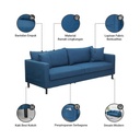Informa Nordia Anniston Sofa Fabric 3 Seater Dallas Tempat Duduk Empuk Sofa Ruang Tamu Furniture Indoor Rumah Fabric Couch