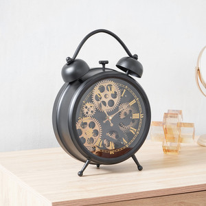 Informa Jam Meja Gear 113 - Hitam Desk Clock Jam Analog Aesthetic Dekorasi Meja Hiasan Rumah Tempat Komersial