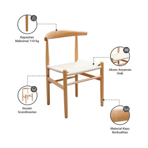 Informa Dayra Kursi Makan - Cokelat Oak Dining Chair Tempat Duduk Ruang Makan Kursi Kafe Restoran