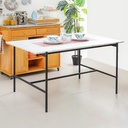 Informa Jordie Meja Makan - Abu-Abu Dining Table Dinner Table Meja Kursi Ruang Makan Aesthetic Furniture Dining Room