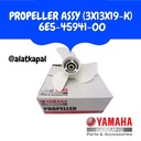 PROPELLER ASSY (3X13X19-K) 6E5-45941-00 UNTUK MESIN TEMPEL YAMAHA 60PK