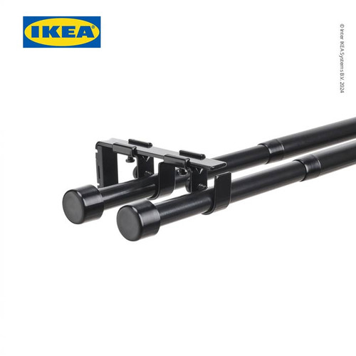 IKEA BEKRAFTA Set Batang Dua Gorden Putih 120-210cm 19mm